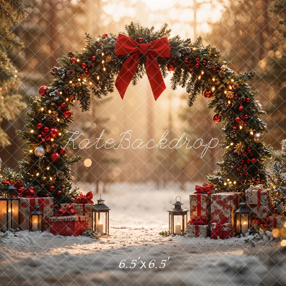 ⚡Blitzangebote #2-Kate Weihnachten Bogen Wald Sunlit Geschenke Hintergrund - Kate Backdrop.de