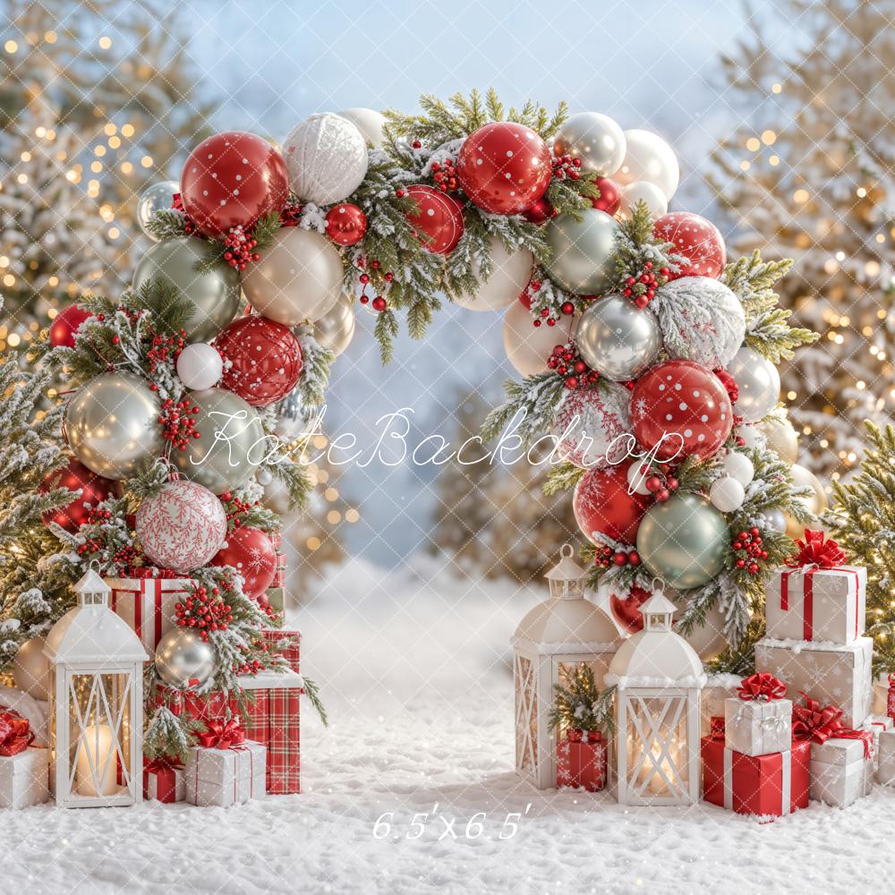 ⚡Blitzangebote #2-Kate Weihnachten Ballonbogen Schnee Geschenke Hintergrund - Kate Backdrop.de