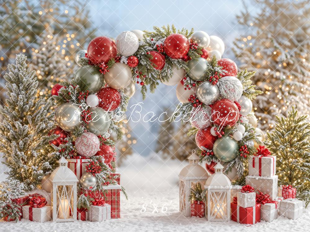 ⚡Blitzangebote #2-Kate Weihnachten Ballonbogen Schnee Geschenke Hintergrund - Kate Backdrop.de