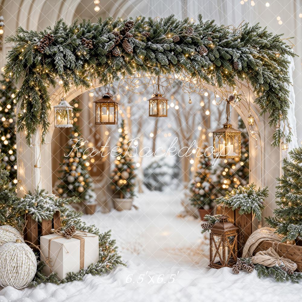 ⚡Blitzangebote-Weihnachten Bogengirlande Schneebäume Hintergrund - Kate Backdrop.de
