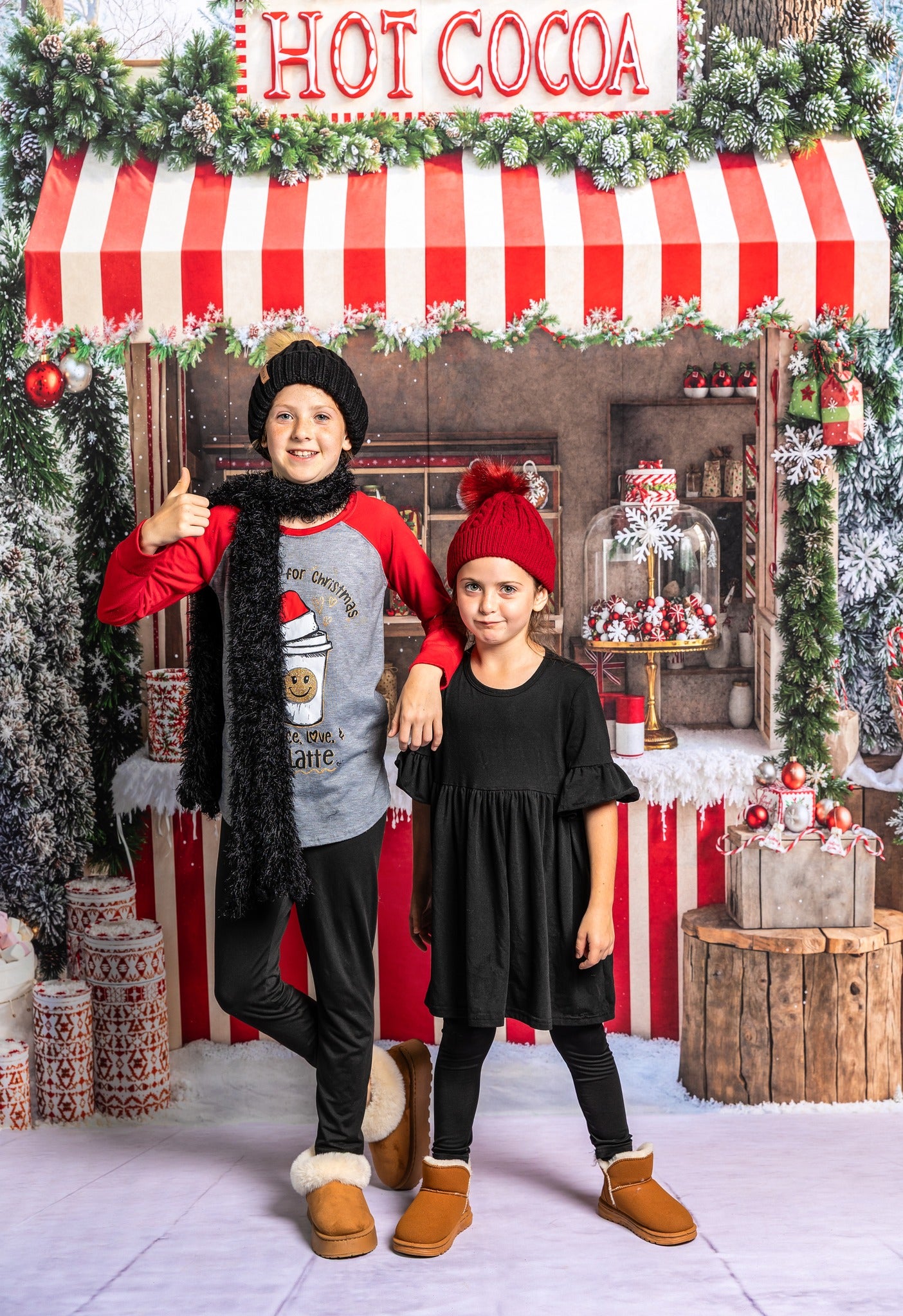Kate Weihnachten Heiße Schokolade Stand Winterwald Hintergrund Entworfen von Emetselch