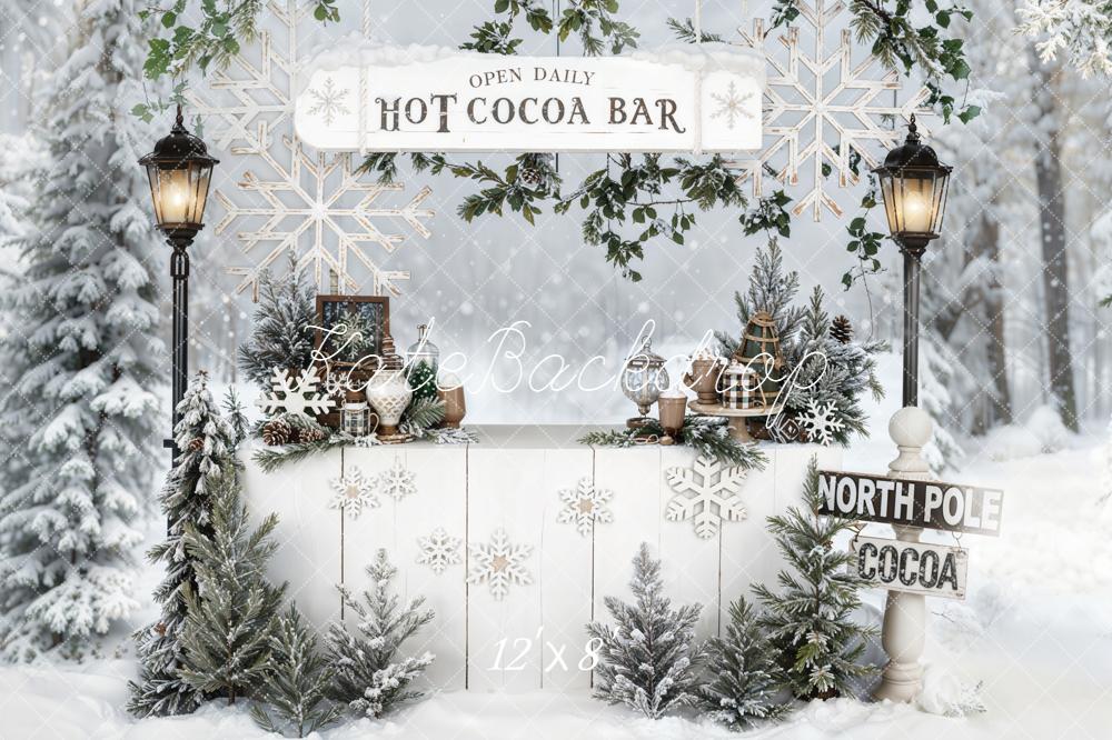 Kate Weihnachten Heiße Schokolade Bar Winterwald Hintergrund Entworfen von Emetselch - Kate Backdrop.de