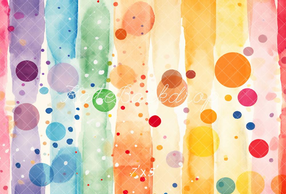 Kate Bunte Punkte und Streifen Vinyl Hintergrund Boden