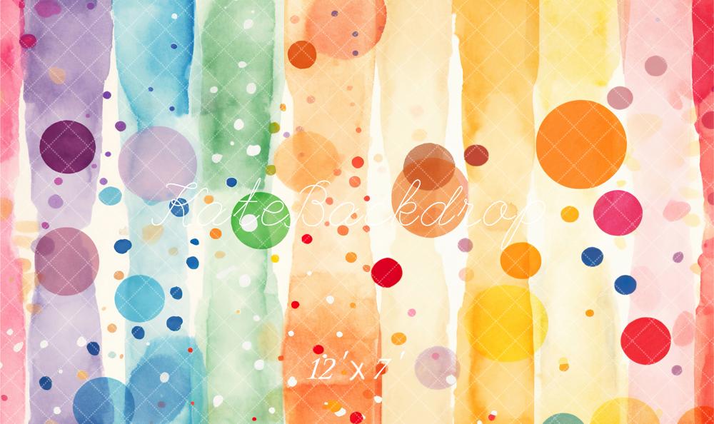 Kate Bunte Punkte und Streifen Vinyl Hintergrund Boden