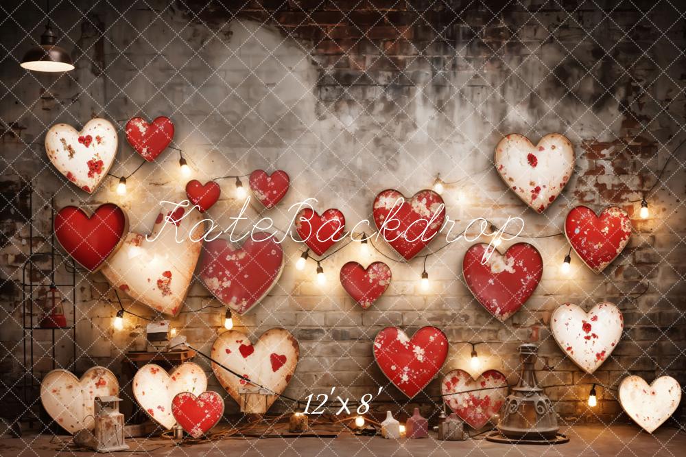 Kate Valentinstag Industrie Retro Lampe Liebe Fleece Hintergrund Entworfen von Emetselch - Kate Backdrop.de
