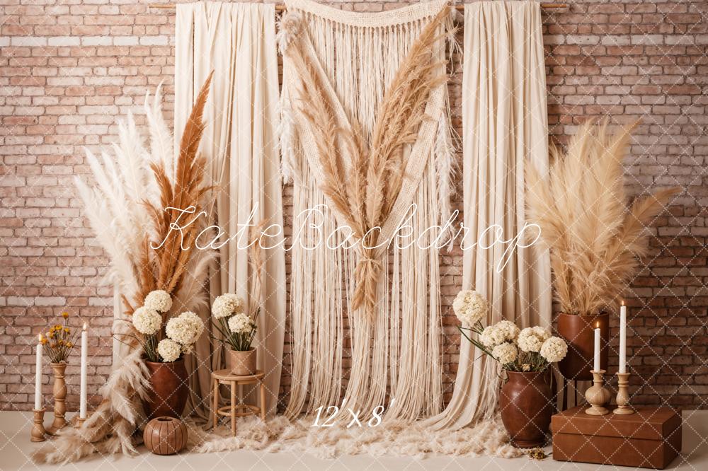 Kate Boho Kerze Schilf Vorhänge Fleece Hintergrund Entworfen von Chain Photography - Kate Backdrop.de