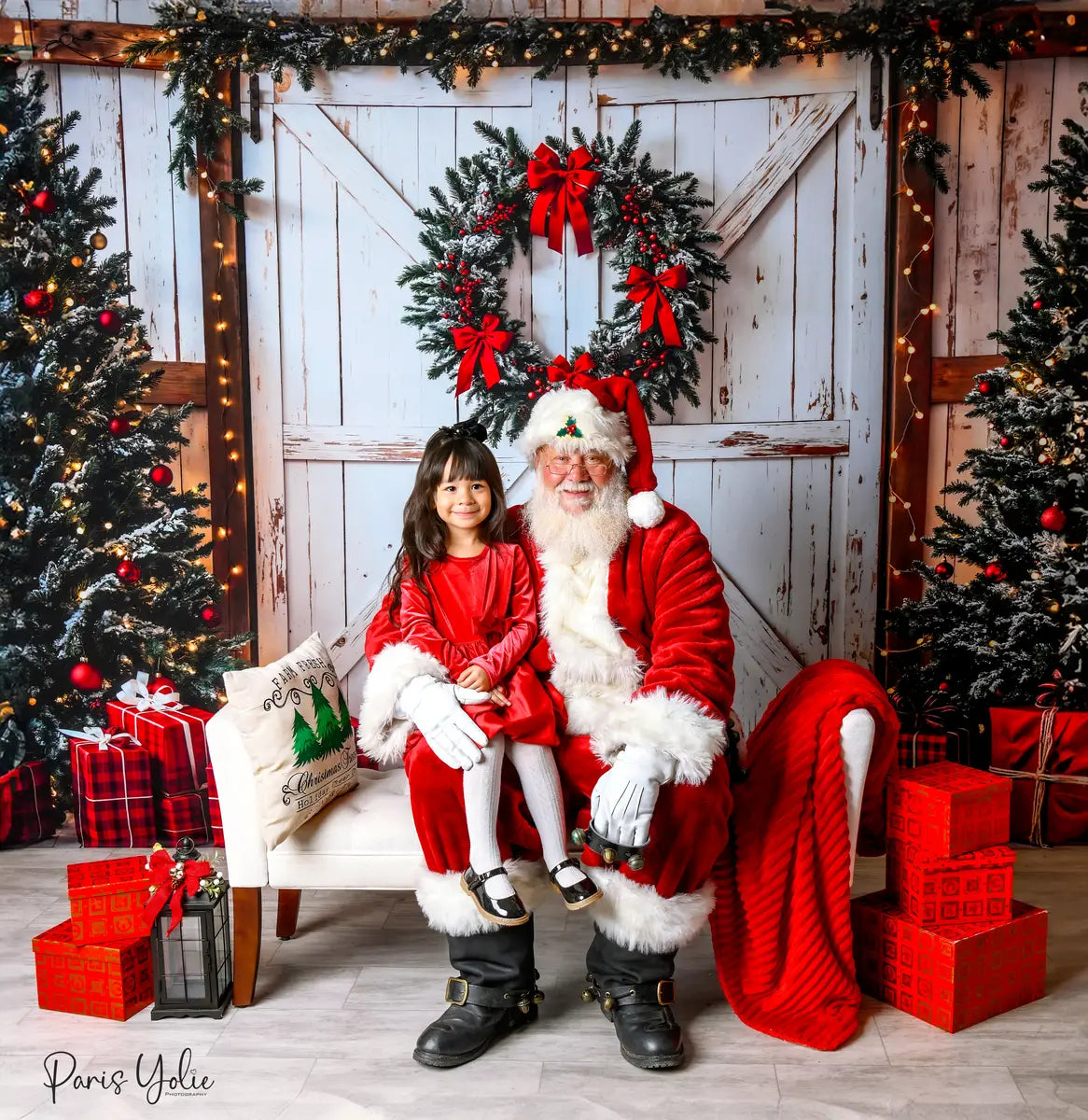 ⚡Blitzangebote #2-Kate Weihnachtsbäume Weiße Tür Geschenke Hintergrund - Kate Backdrop.de