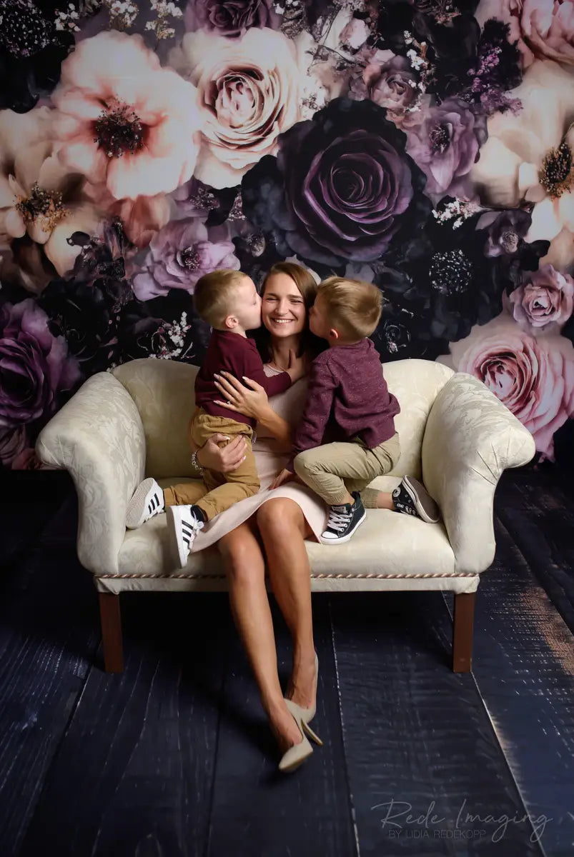 ⚡Blitzangebote #2-Kate Feine Kunst Vintage Blumen dunkel Rosa Fleece Hintergrund - Kate Backdrop.de