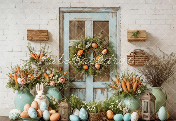 ⚡Blitzangebote #1-Kate Osterhase Blumen Rustikale Scheune Hintergrund - Kate Backdrop.de