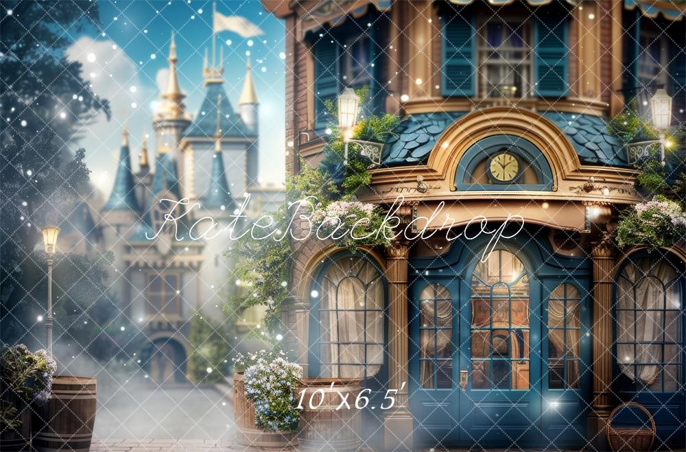 Kate Fantasie-Schloss Verwunschene Stadt Fleece Hintergrund Entworfen von Lidia Redekopp - Kate Backdrop.de