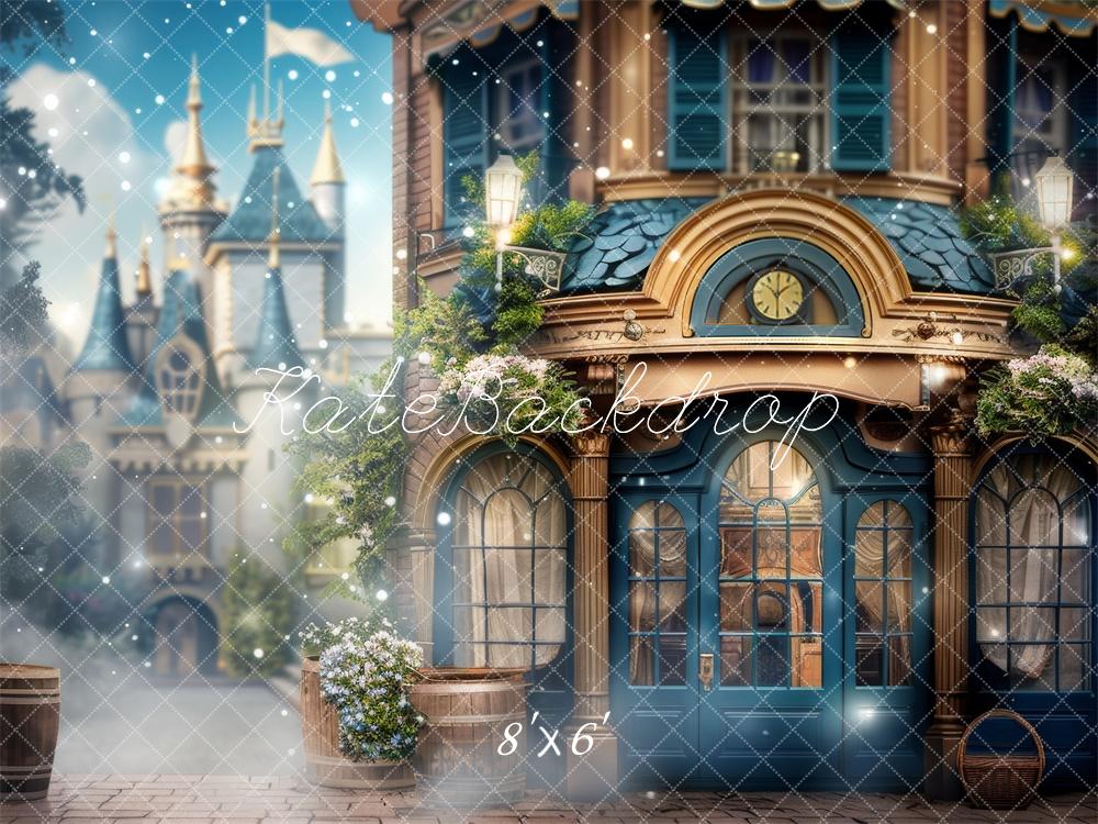 Kate Fantasie-Schloss Verwunschene Stadt Fleece Hintergrund Entworfen von Lidia Redekopp - Kate Backdrop.de