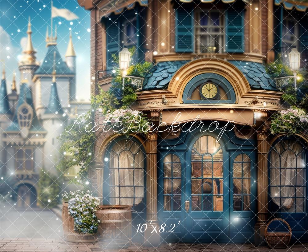 Kate Fantasie-Schloss Verwunschene Stadt Fleece Hintergrund Entworfen von Lidia Redekopp - Kate Backdrop.de