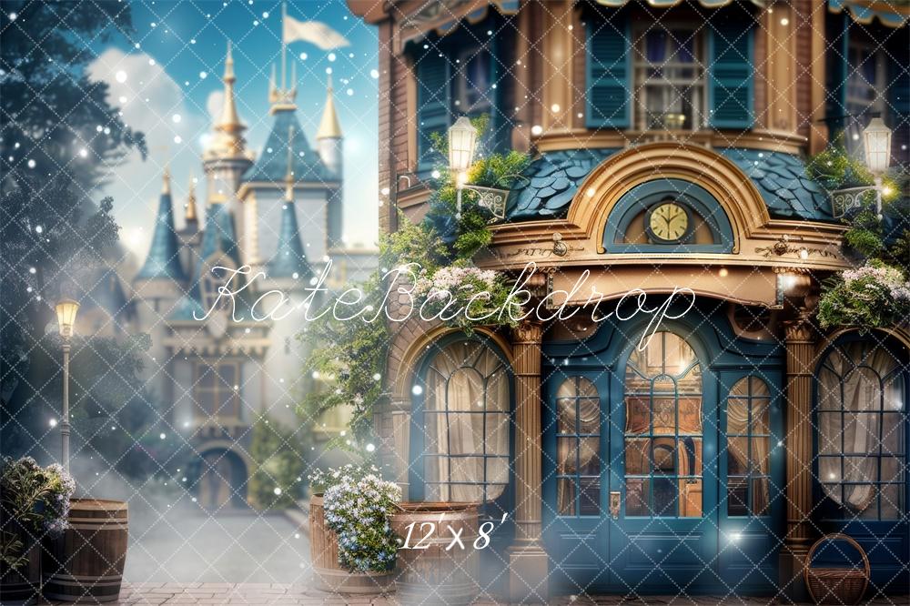 Kate Fantasie-Schloss Verwunschene Stadt Fleece Hintergrund Entworfen von Lidia Redekopp - Kate Backdrop.de