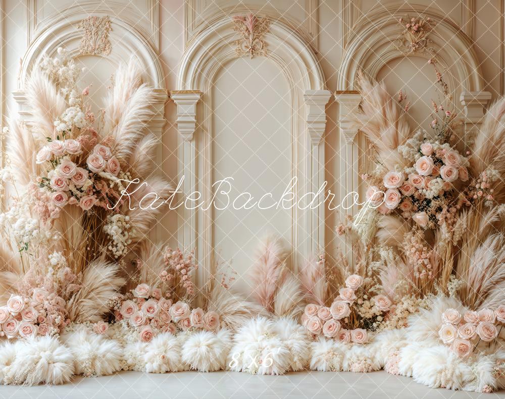 🔥50%OFF-Kate Boho- Blumen Bogen Hochzeit Retro Fleece Hintergrund
