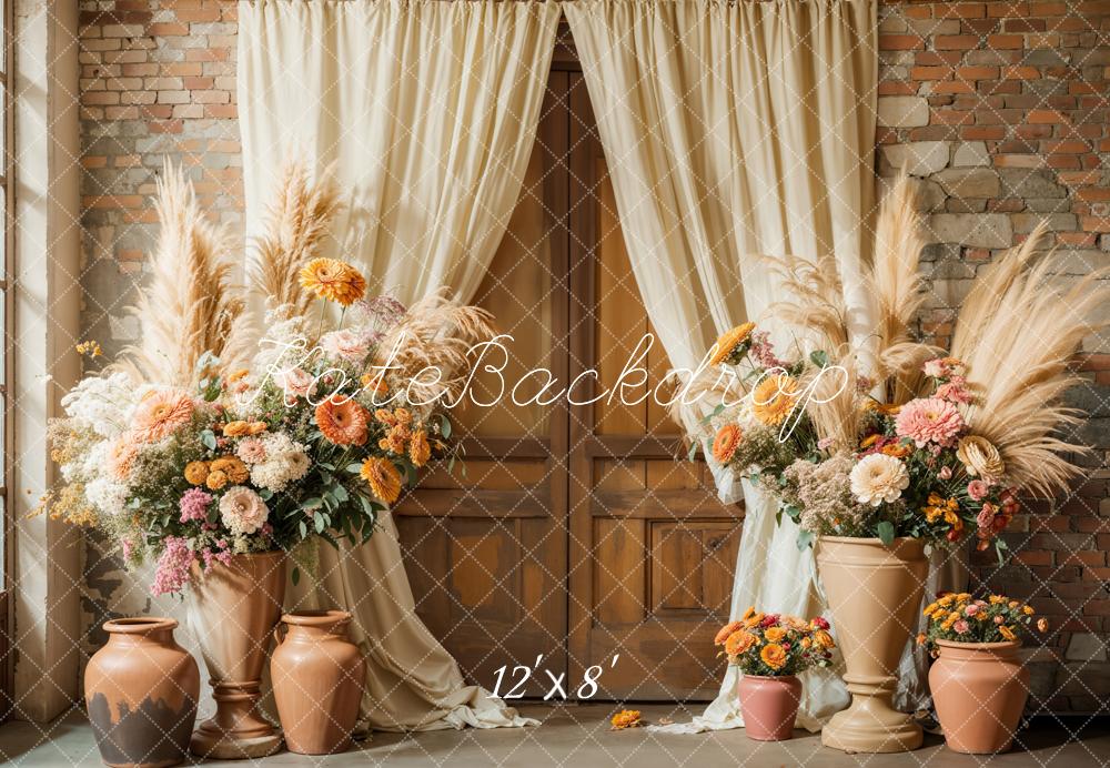 Kate Boho Blumen Rustikal Vorhang Hochzeit Fleece Hintergrund - Kate Backdrop.de