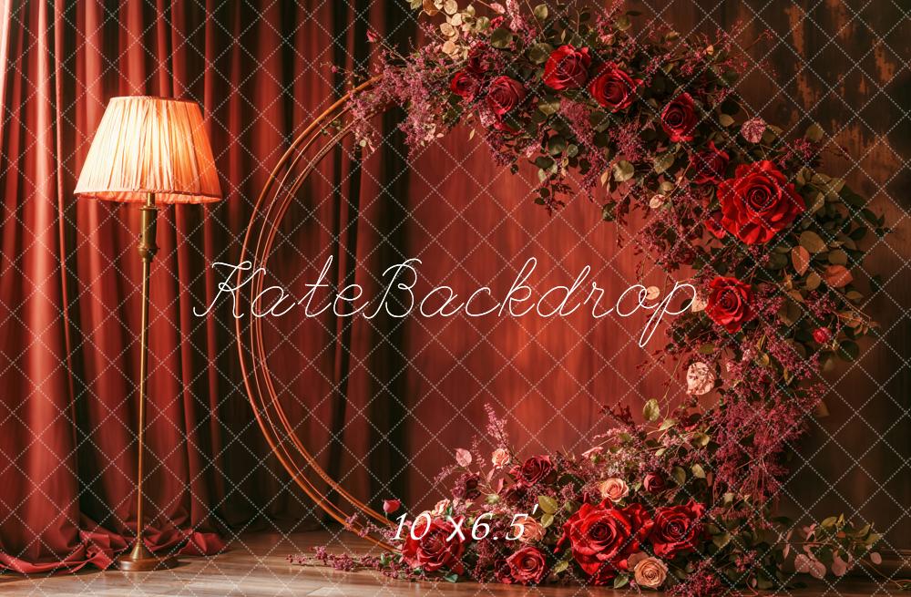 Kate Muttertag Blumen Bogen Rot Blumen  Fleece Hintergrund - Kate Backdrop.de