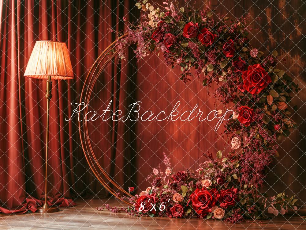 Kate Muttertag Blumen Bogen Rot Blumen  Fleece Hintergrund - Kate Backdrop.de