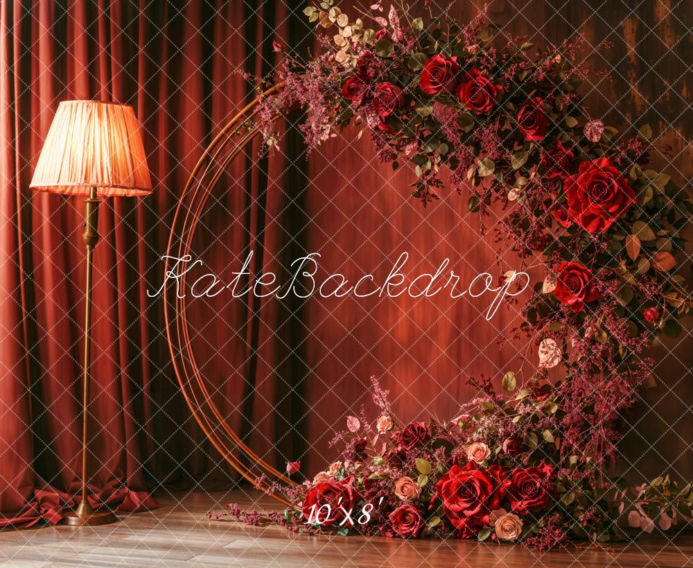 Kate Muttertag Blumen Bogen Rot Blumen  Fleece Hintergrund - Kate Backdrop.de