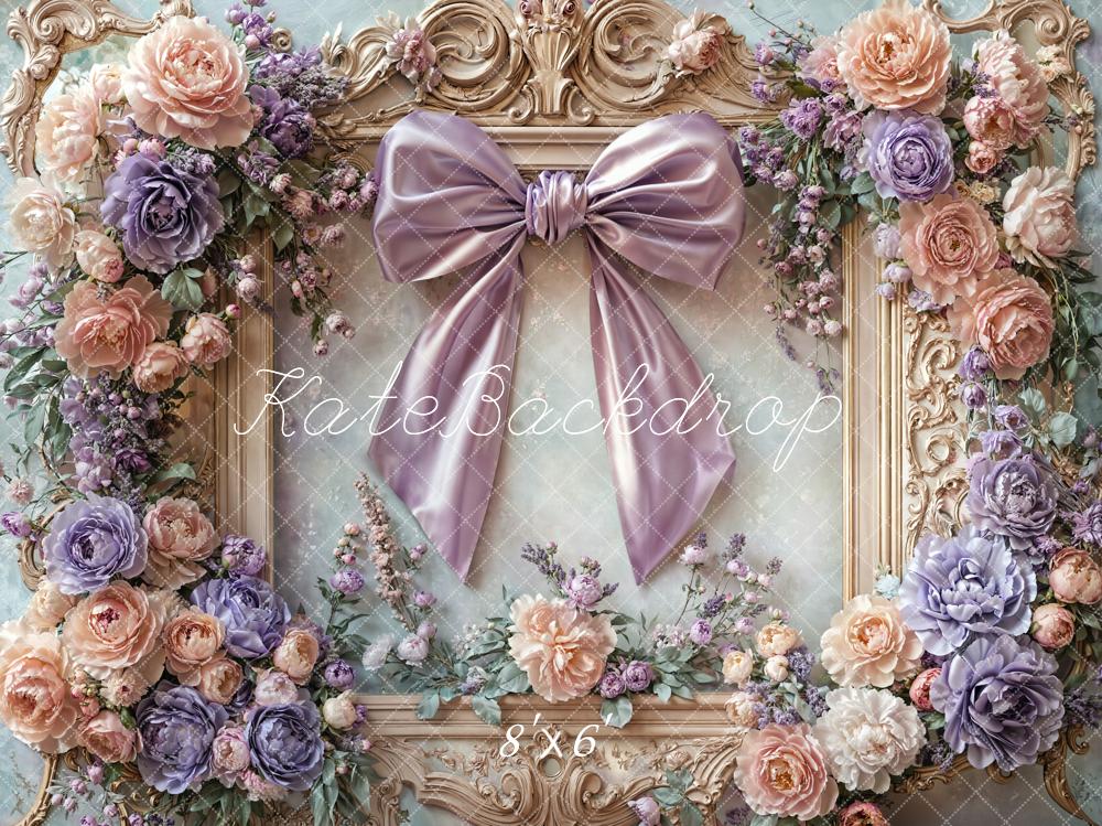 Kate Retro-Rahmen mit Blumenschleife Fleece Hintergrund - Kate Backdrop.de