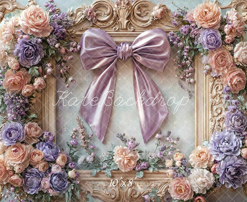 Kate Retro-Rahmen mit Blumenschleife Fleece Hintergrund - Kate Backdrop.de