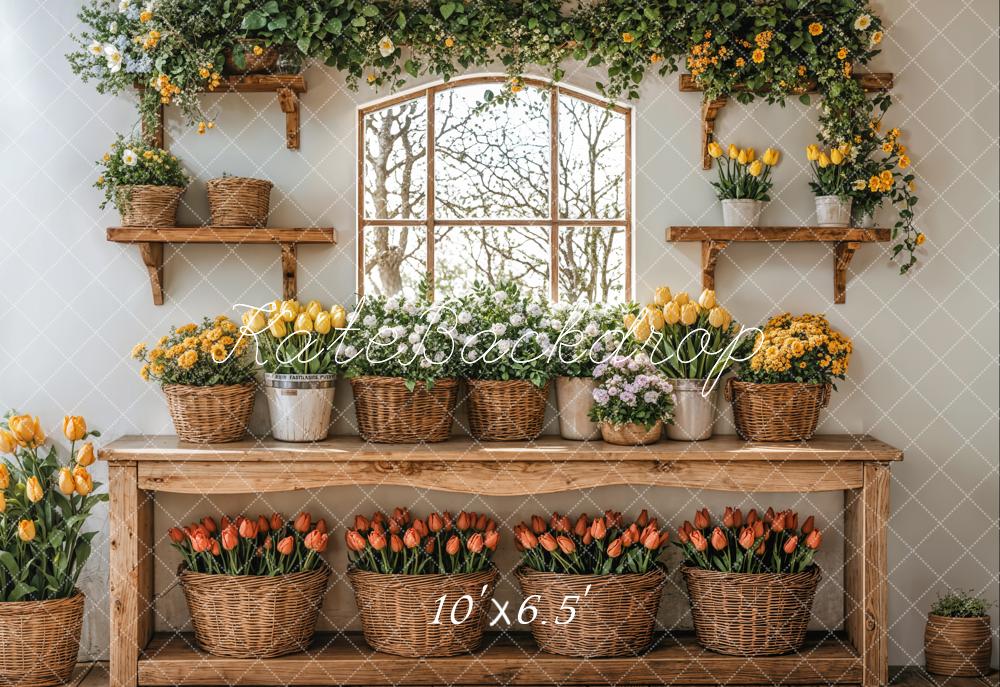 Kate Frühlings blumen-Gartenkörbe Fleece Hintergrund - Kate Backdrop.de