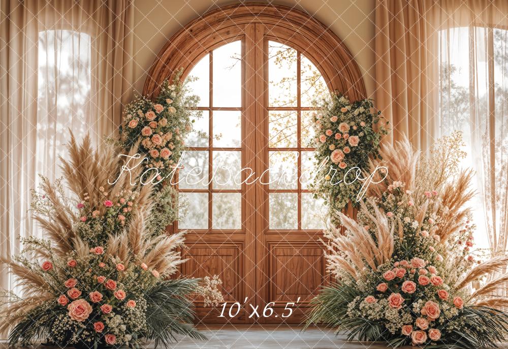 Kate Boho Hochzeit Floral Fenster Fleece Hintergrund - Kate Backdrop.de