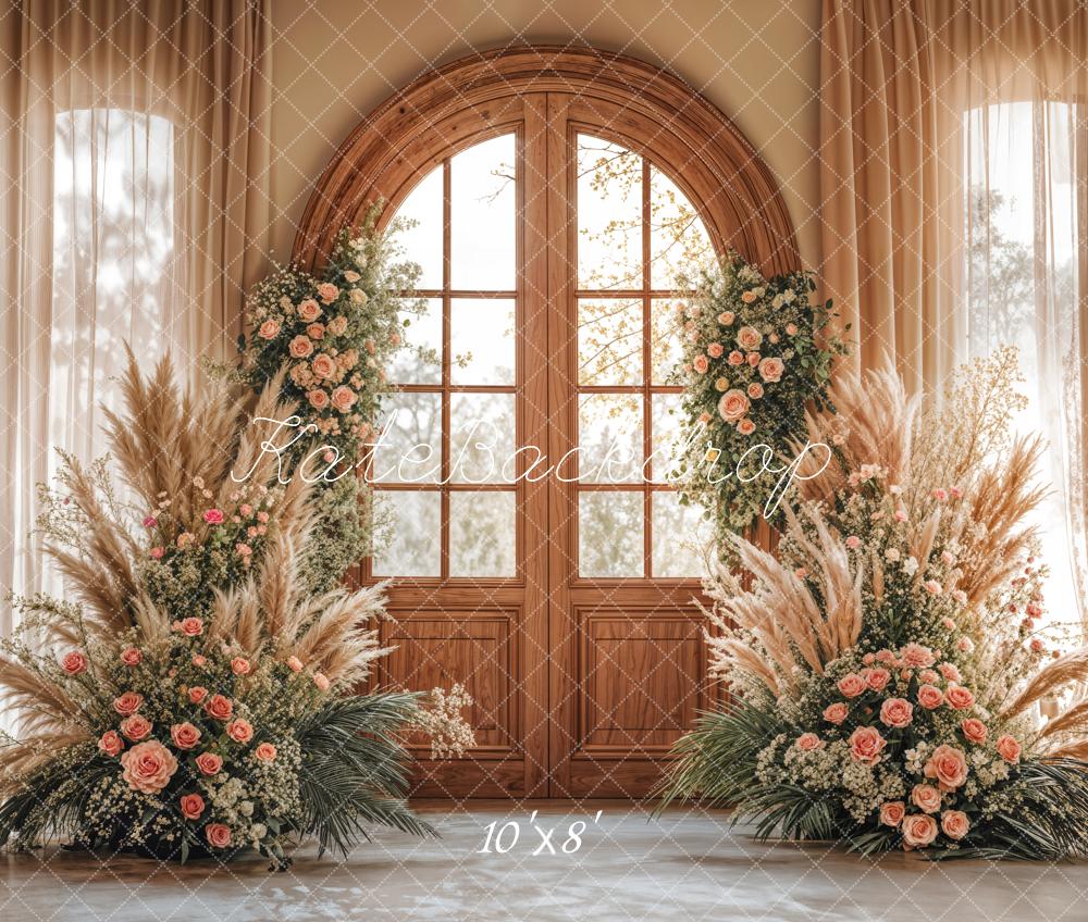 Kate Boho Hochzeit Floral Fenster Fleece Hintergrund - Kate Backdrop.de