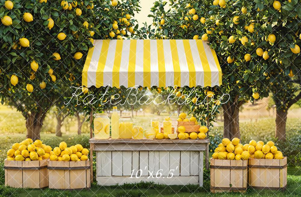 🔥50%OFF-Kate Sommer Zitronenstand Obstgarten Fleece Hintergrund - Kate Backdrop.de