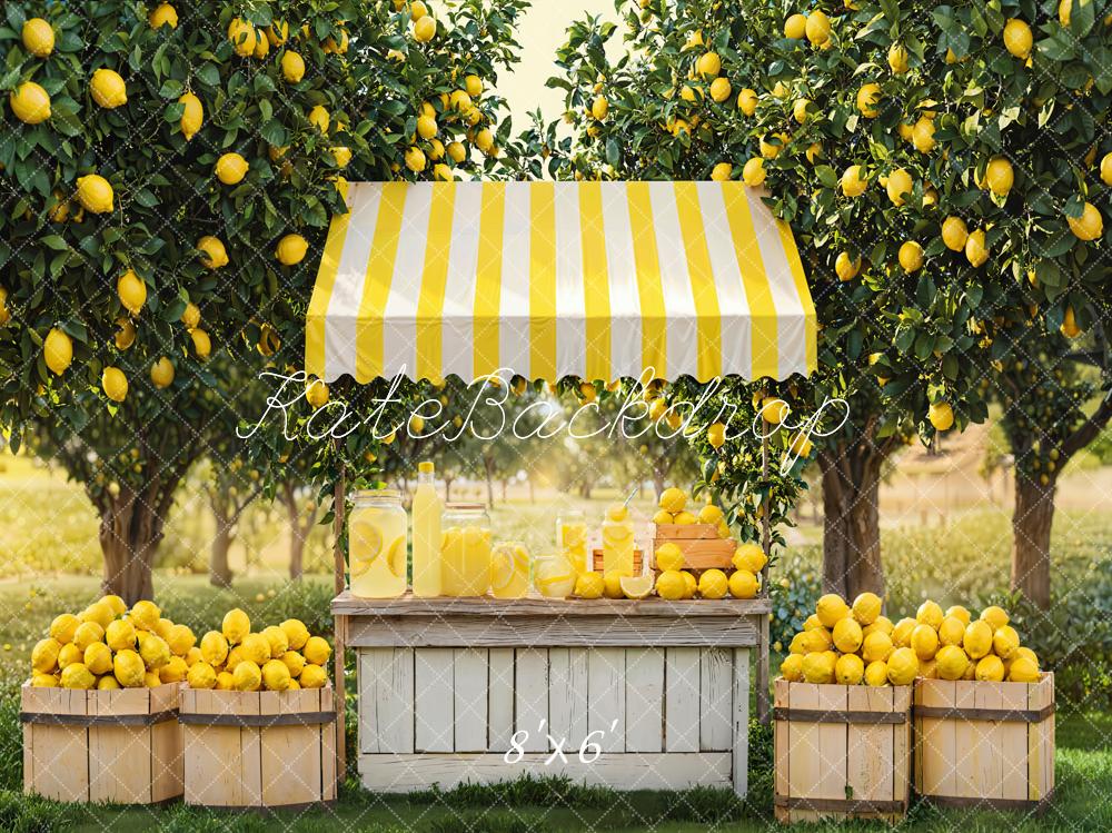 🔥50%OFF-Kate Sommer Zitronenstand Obstgarten Fleece Hintergrund - Kate Backdrop.de
