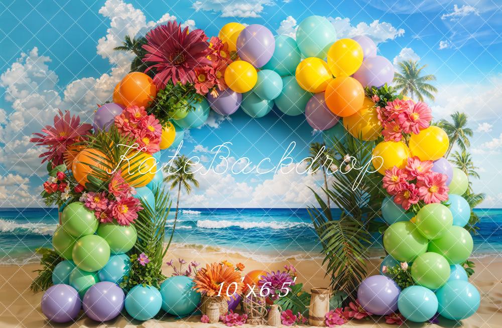 Kate Tropischer Strand Ballonbogen Fleece Hintergrund - Kate Backdrop.de