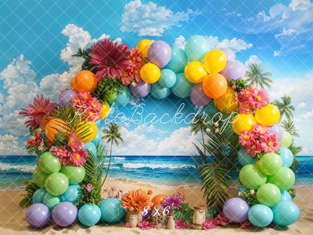 Kate Tropischer Strand Ballonbogen Fleece Hintergrund - Kate Backdrop.de