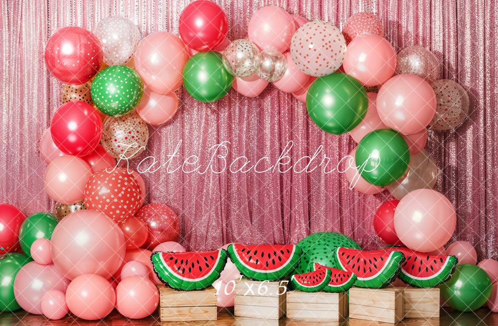 Kate Cake Smash Sommer Wassermelone Luftballon Bogen Fleece Hintergrund - Kate Backdrop.de