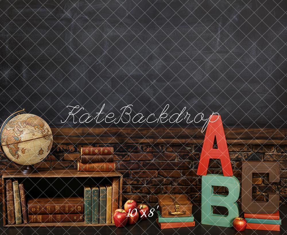 🔥50%OFF-Kate Graduation Schule Kreidetafel Globus Klassenzimmer Fleece Hintergrund - Kate Backdrop.de