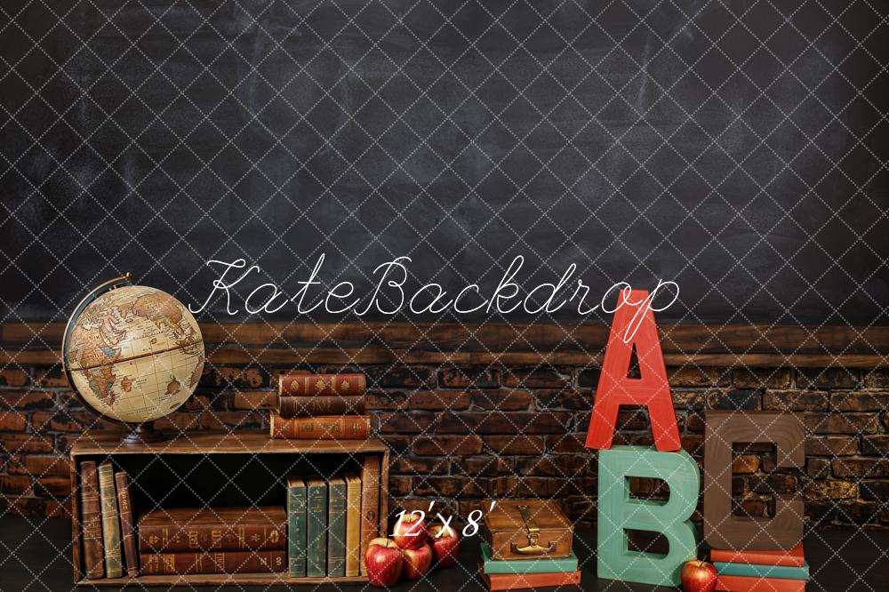 🔥50%OFF-Kate Graduation Schule Kreidetafel Globus Klassenzimmer Fleece Hintergrund - Kate Backdrop.de