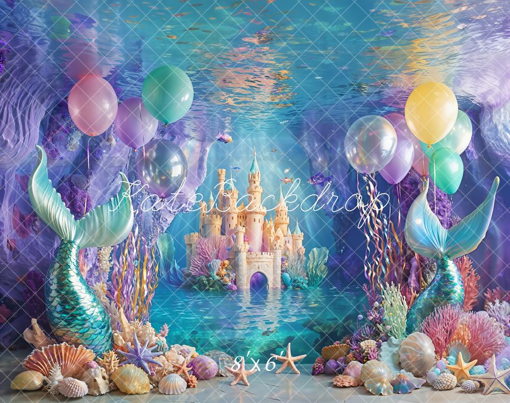 Kate Cake Smash Meerjungfrau Schloss Unterwasser Fleece Hintergrund