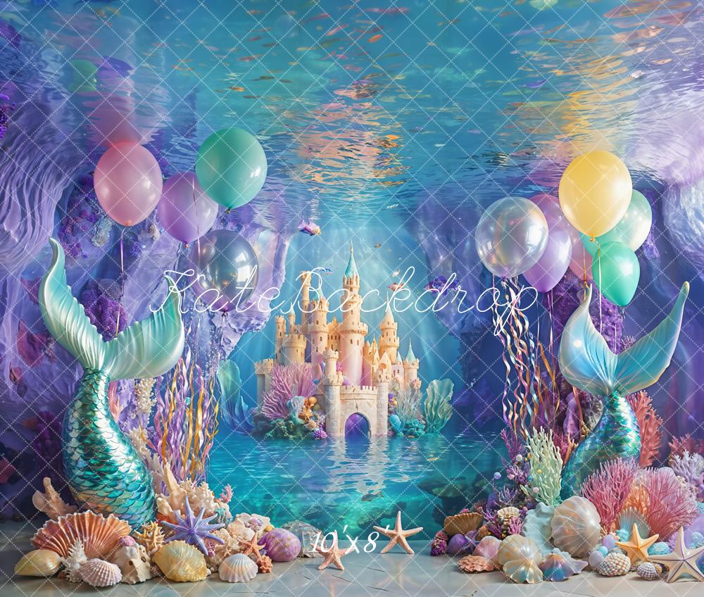 Kate Cake Smash Meerjungfrau Schloss Unterwasser Fleece Hintergrund