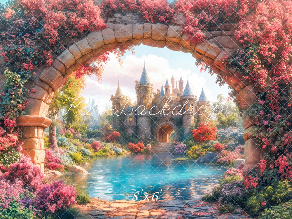 Kate Märchenhafter Schlossbogen Garten Fleece Hintergrund - Kate Backdrop.de
