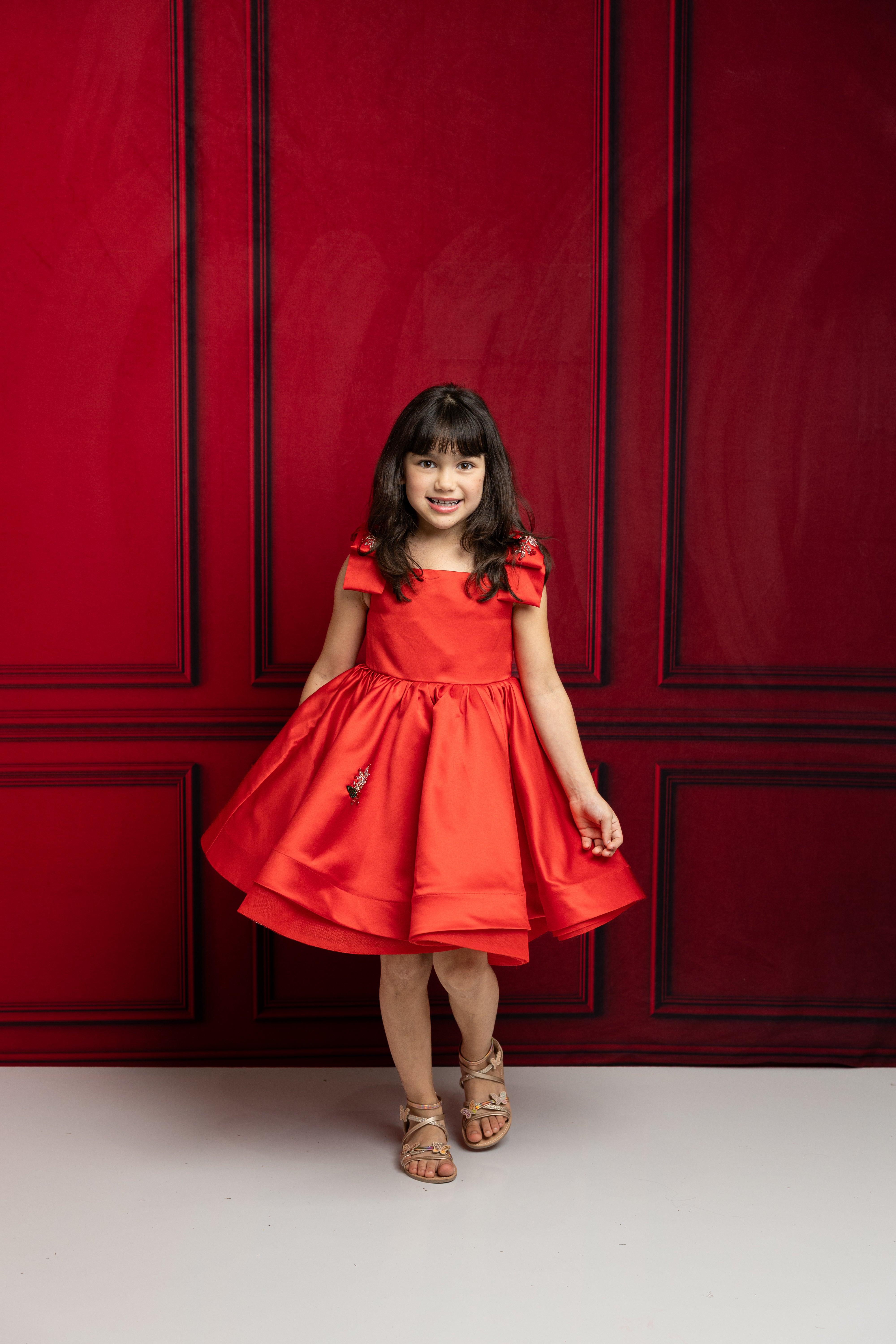 ⚡Flash Sale-Kate Rote Schleife Kinderkleid für Fotografie - Kate Backdrop.de