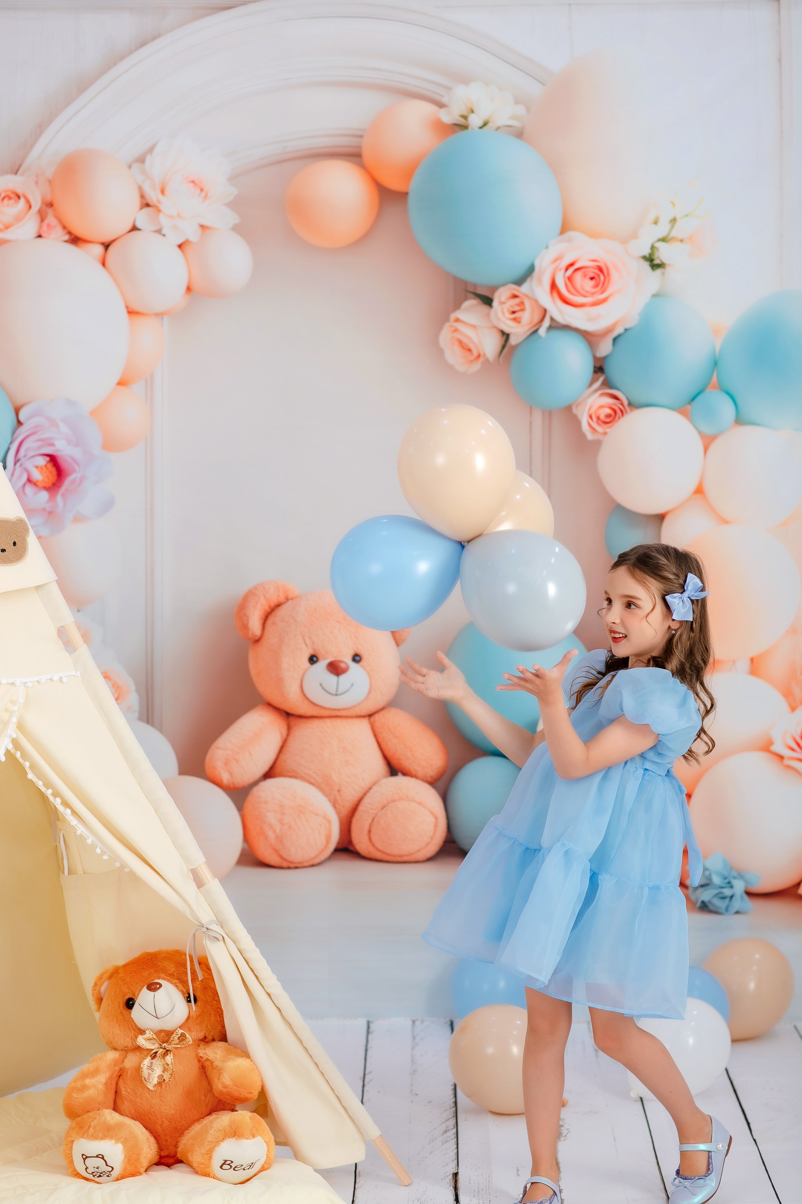Kate Blaues Kinderkleid für die Fotografie
