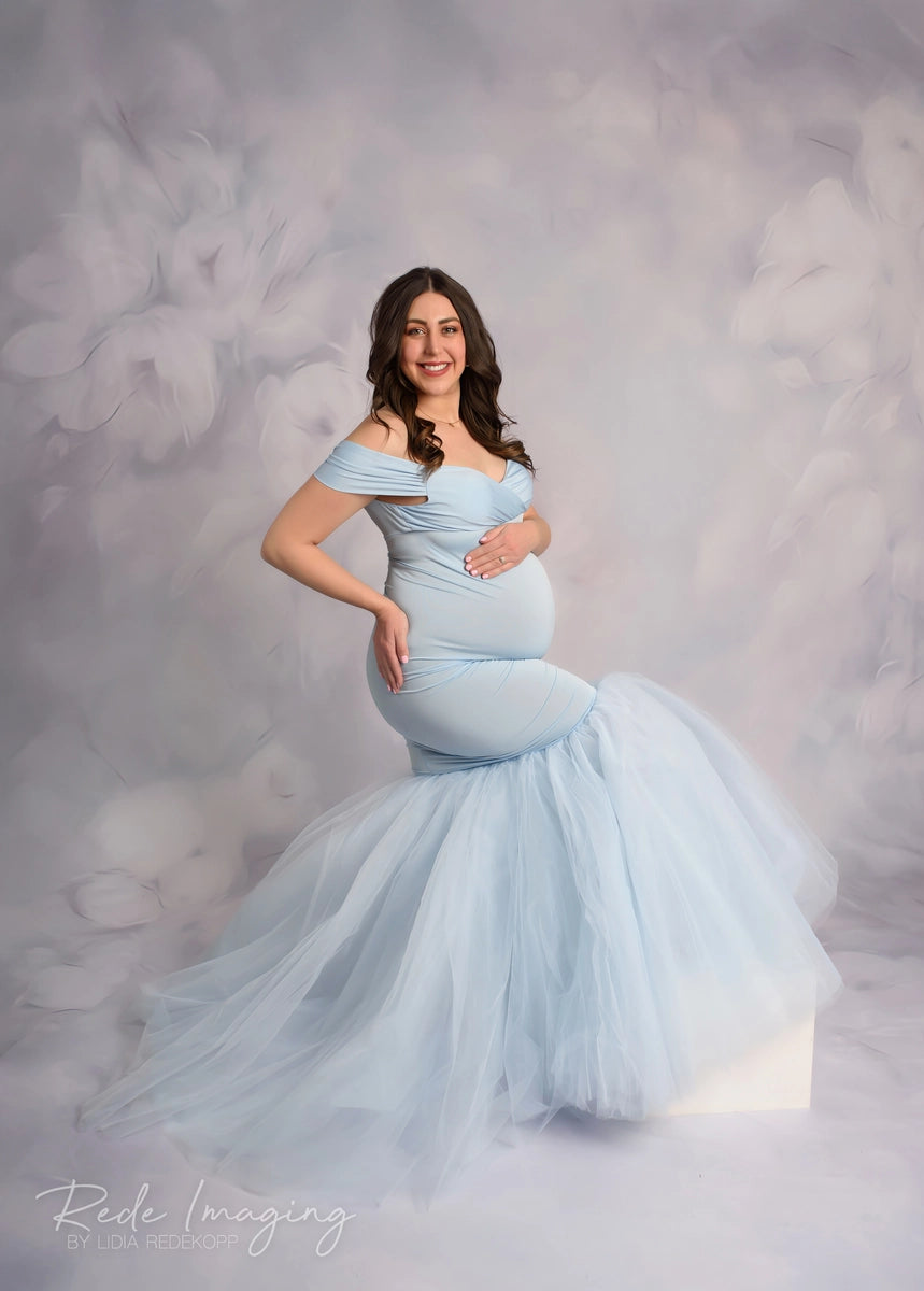 Kate Ein Schulter Satin Mutterschaft Fotoshooting Kleid - Kate Backdrop.de