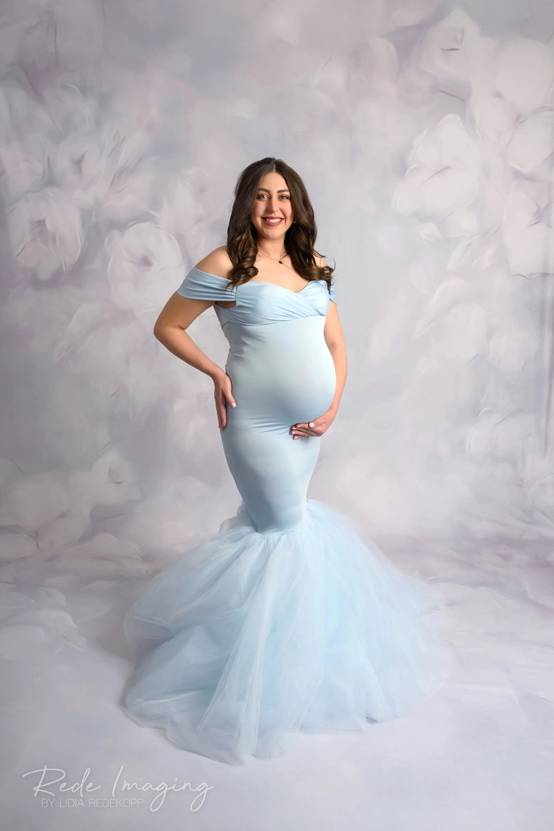Kate Ein Schulter Satin Mutterschaft Fotoshooting Kleid - Kate Backdrop.de