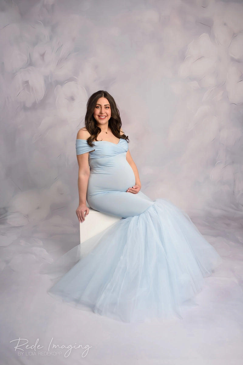 Kate Ein Schulter Satin Mutterschaft Fotoshooting Kleid - Kate Backdrop.de
