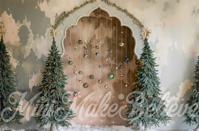 Kate Weihnachten Boho Retro Floral Bogen Kulisse Entworfen von Mini MakeBelieve - Kate Backdrop.de