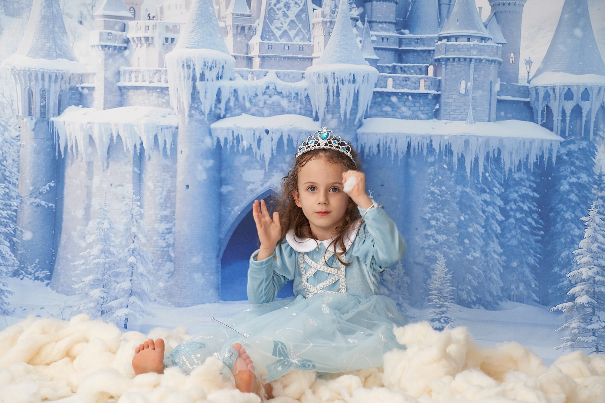 Kate Winter Ice Frosted World Schloss Hintergrund von Chain Photography