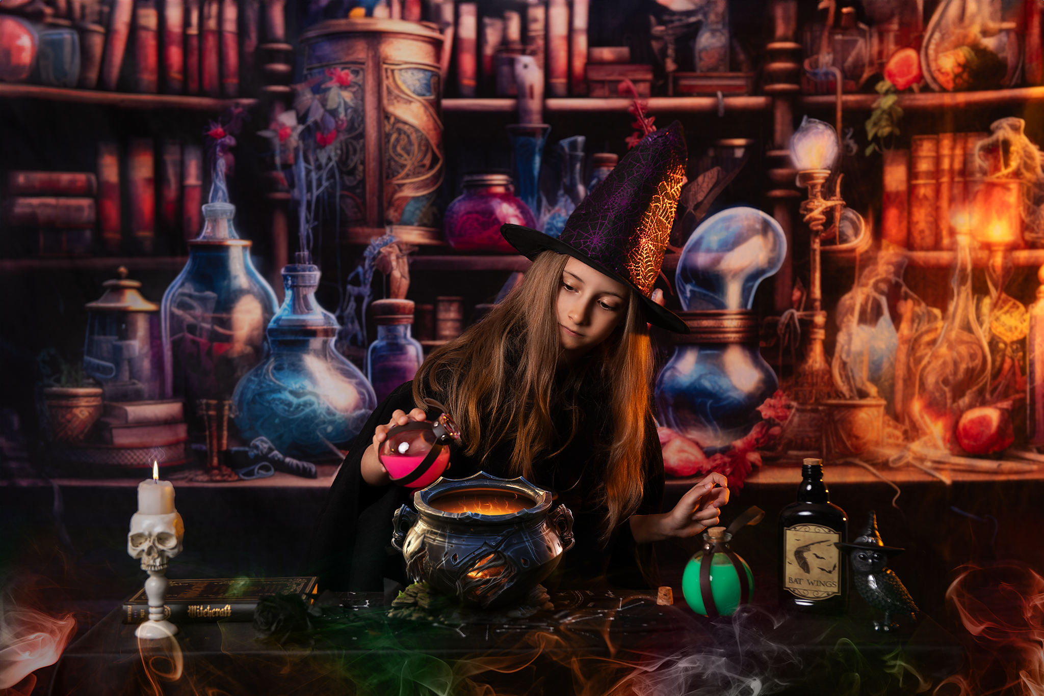 Kate Halloween Hexe Trank Küche Hintergrund Entworfen von Lidia Redekopp - Kate Backdrop.de