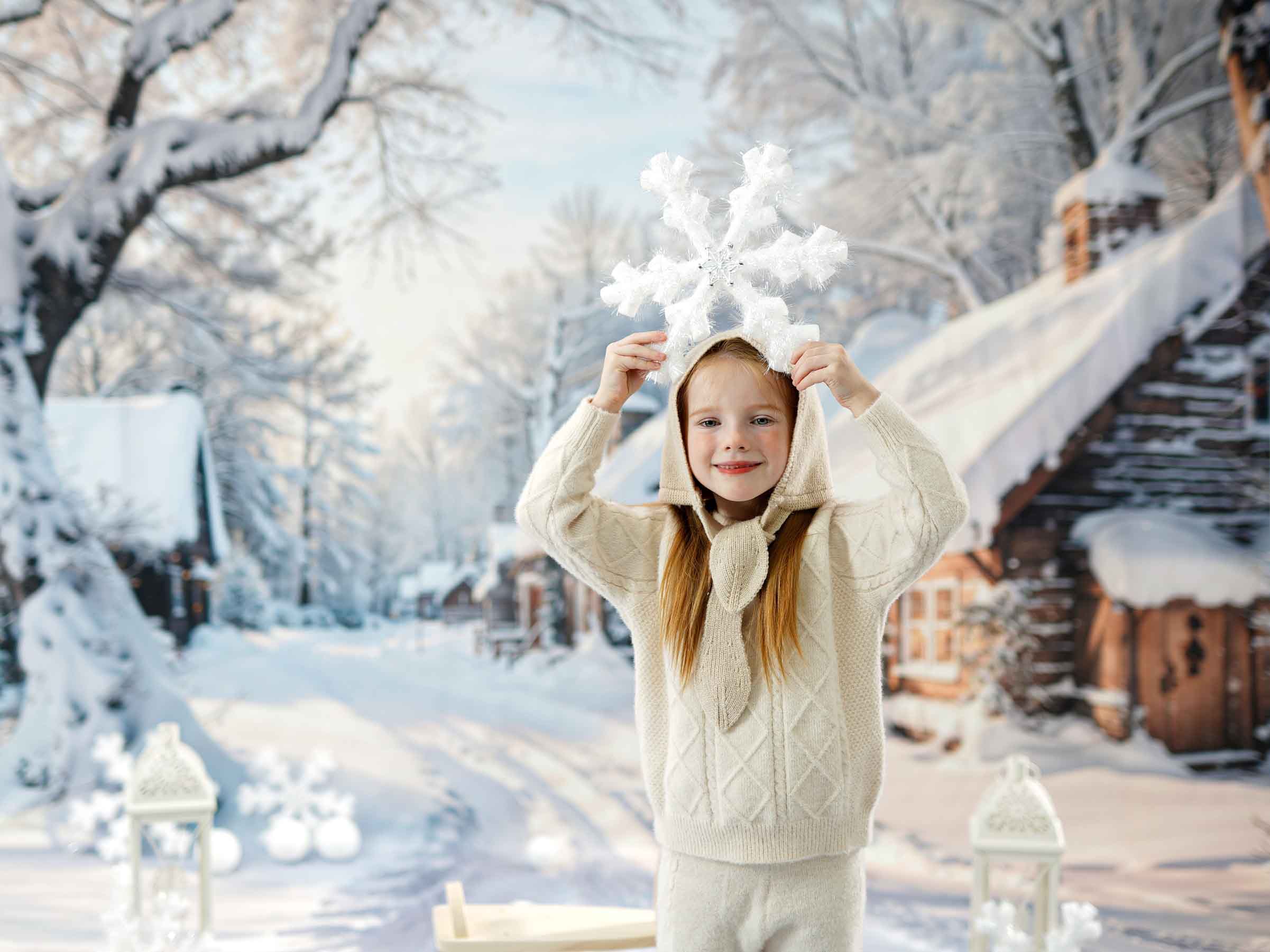 Kate Winter im Freien Schnee Szene Foto-Kit
