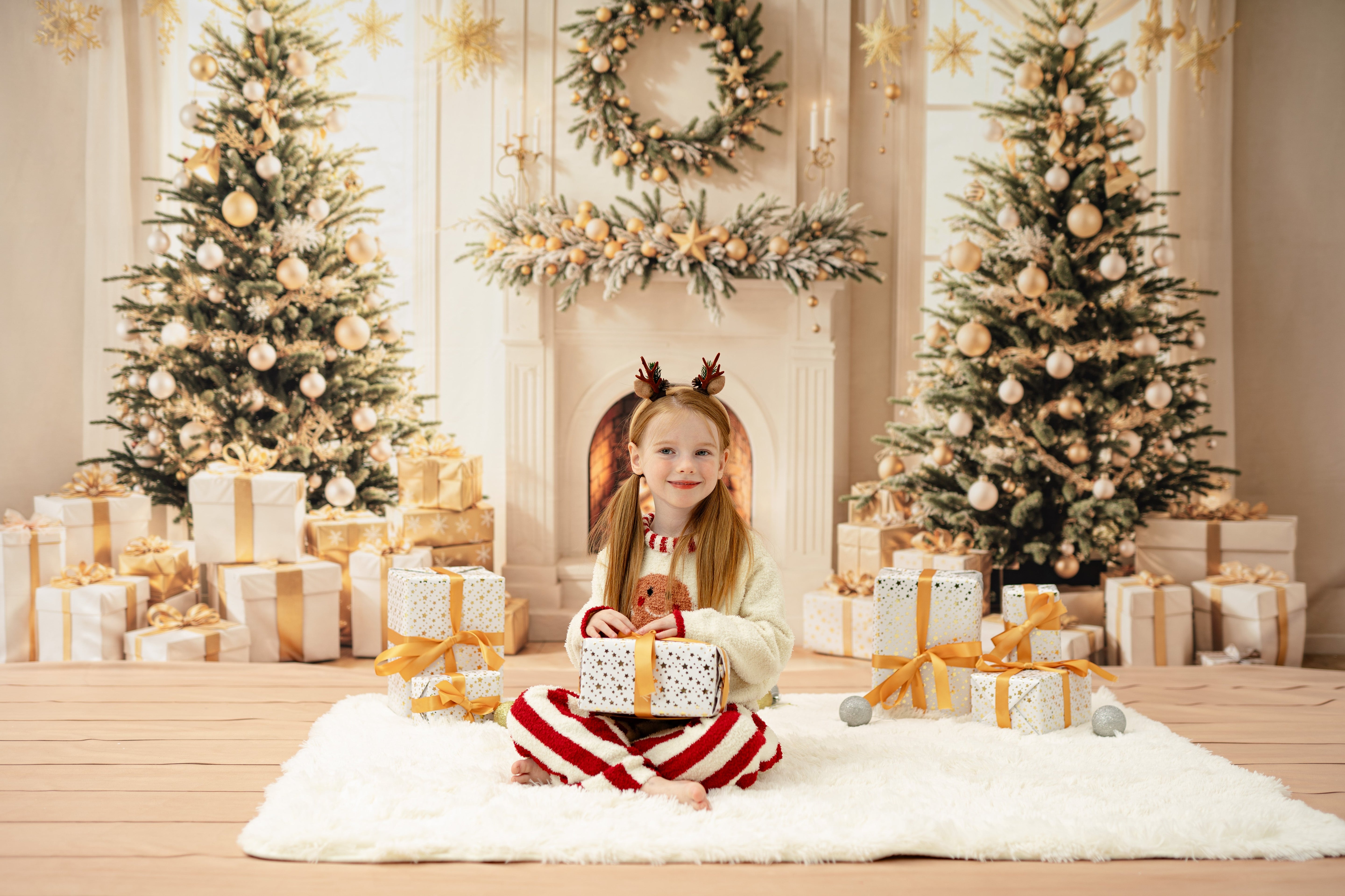 Kate 10pcs Silber/Gold Glitter Weihnachten Ornamente (D ≈ 6cm) für Fotografie - Kate Backdrop.de