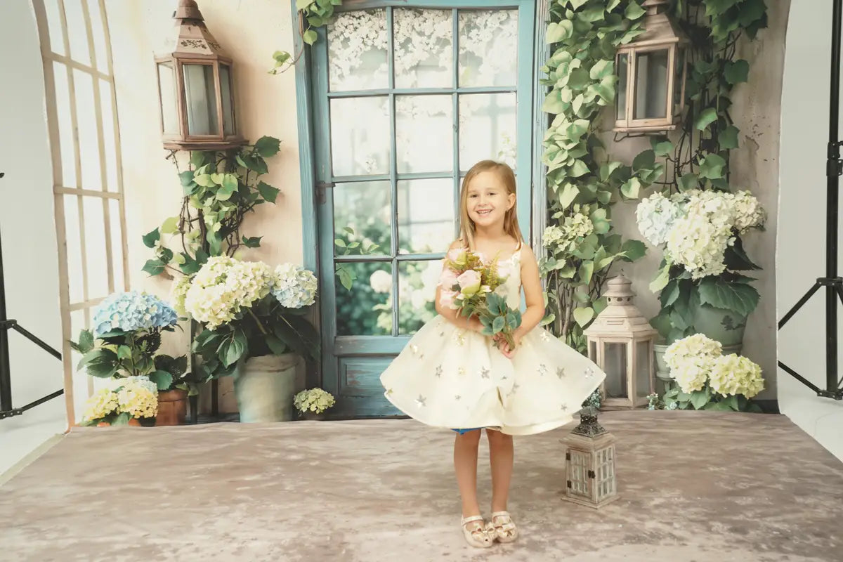 Kate Weißes Stage Tie Star Mesh Kinderkleid für Fotografie - Kate Backdrop.de