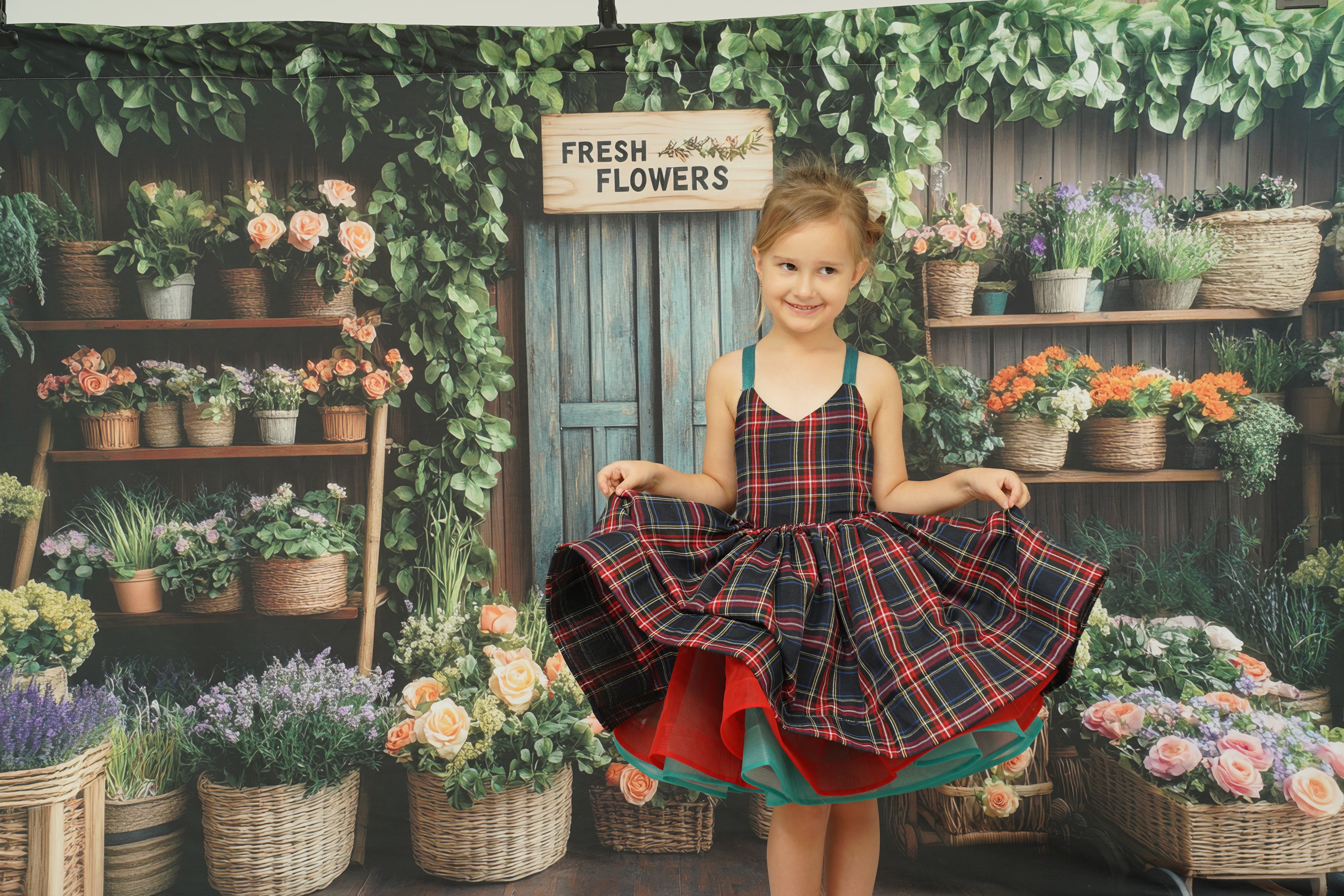 Kate Frühling Blumenladen Rustikal  hintergrund Entworfen von Mini MakeBelieve - Kate Backdrop.de