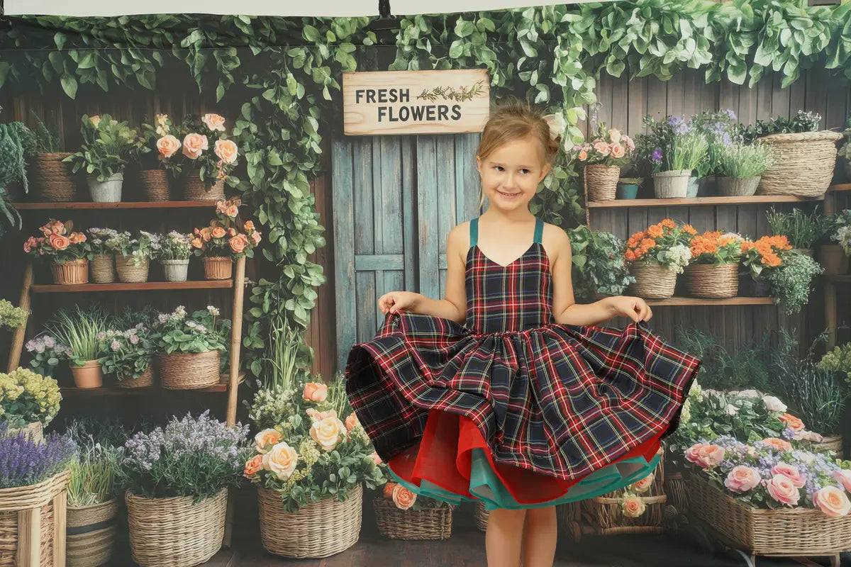 Kate Kariertes Spitzenkleid für Kinder für die Fotografie - Kate Backdrop.de